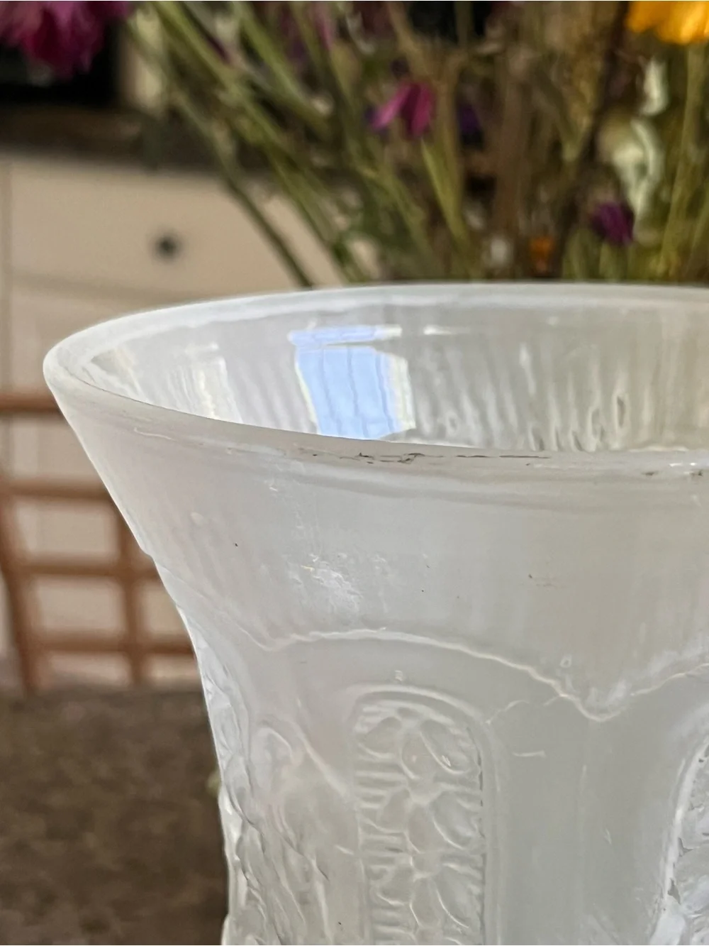 Imperial Glass Poppy Show Frosted Vase